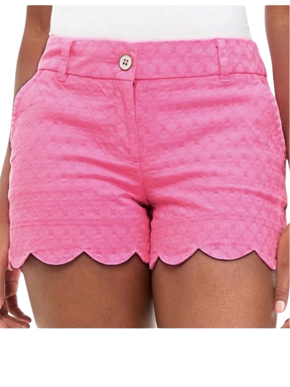 Crown&ivy Women's Fucsia Scallop Hem Shorts Sz/14 NWT